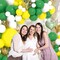 Retro Green White Balloon Garland Arch Kit - Dark Green and Yellow Balloons Gold Confetti Balloons